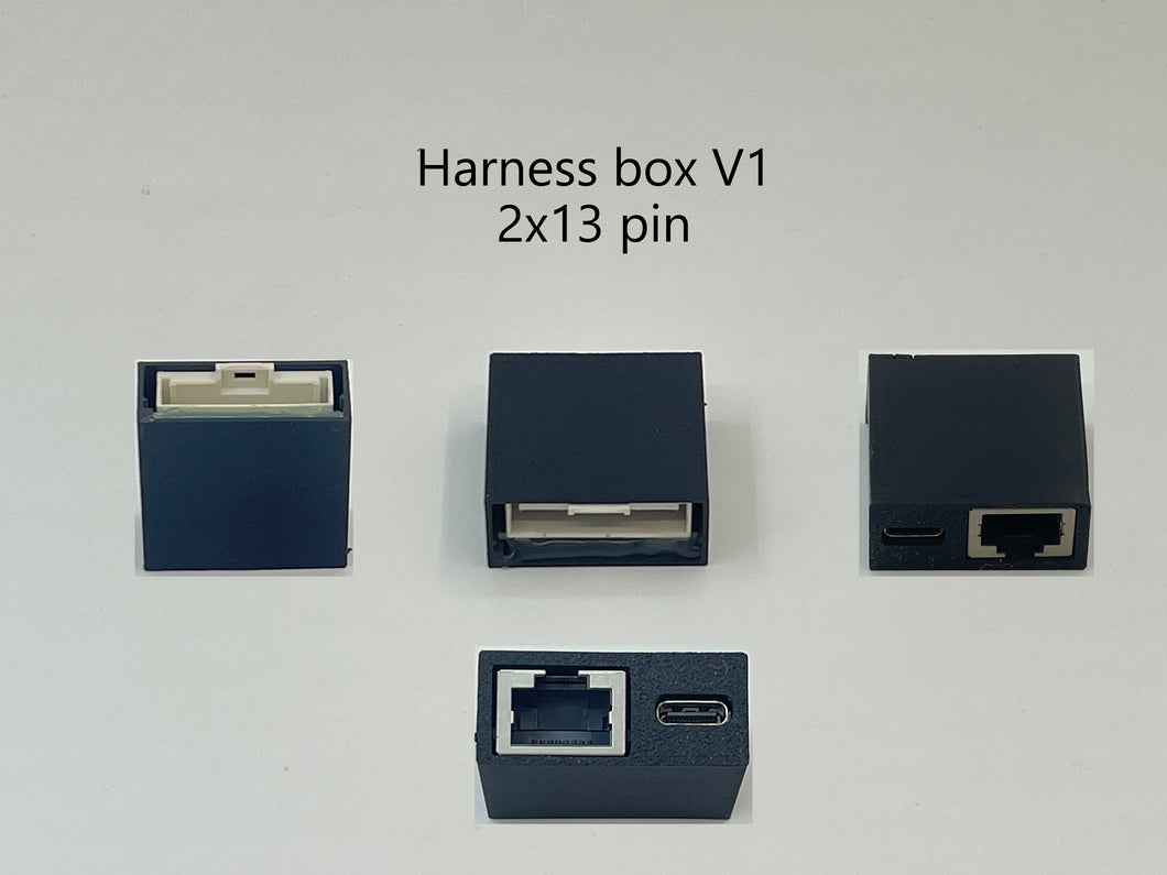 Openpilot Harness box V1 (2x13 pin) and V2 (2x9 pin) with RJ 45 Port